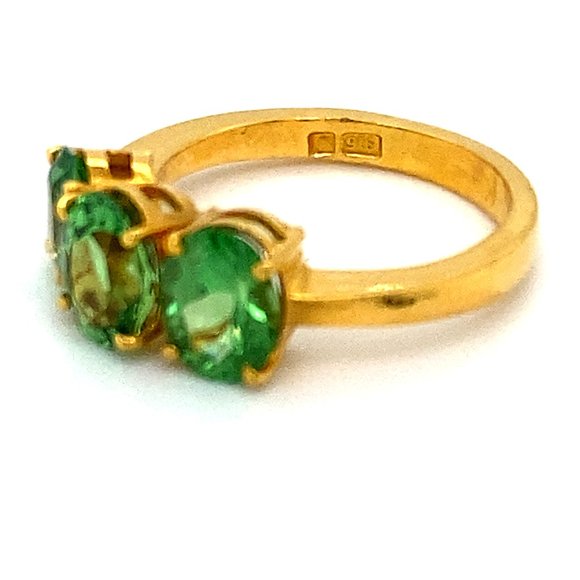 Tsavorite 2.36ct Solid 22K Yellow Gold Ring - Picture 6 of 7